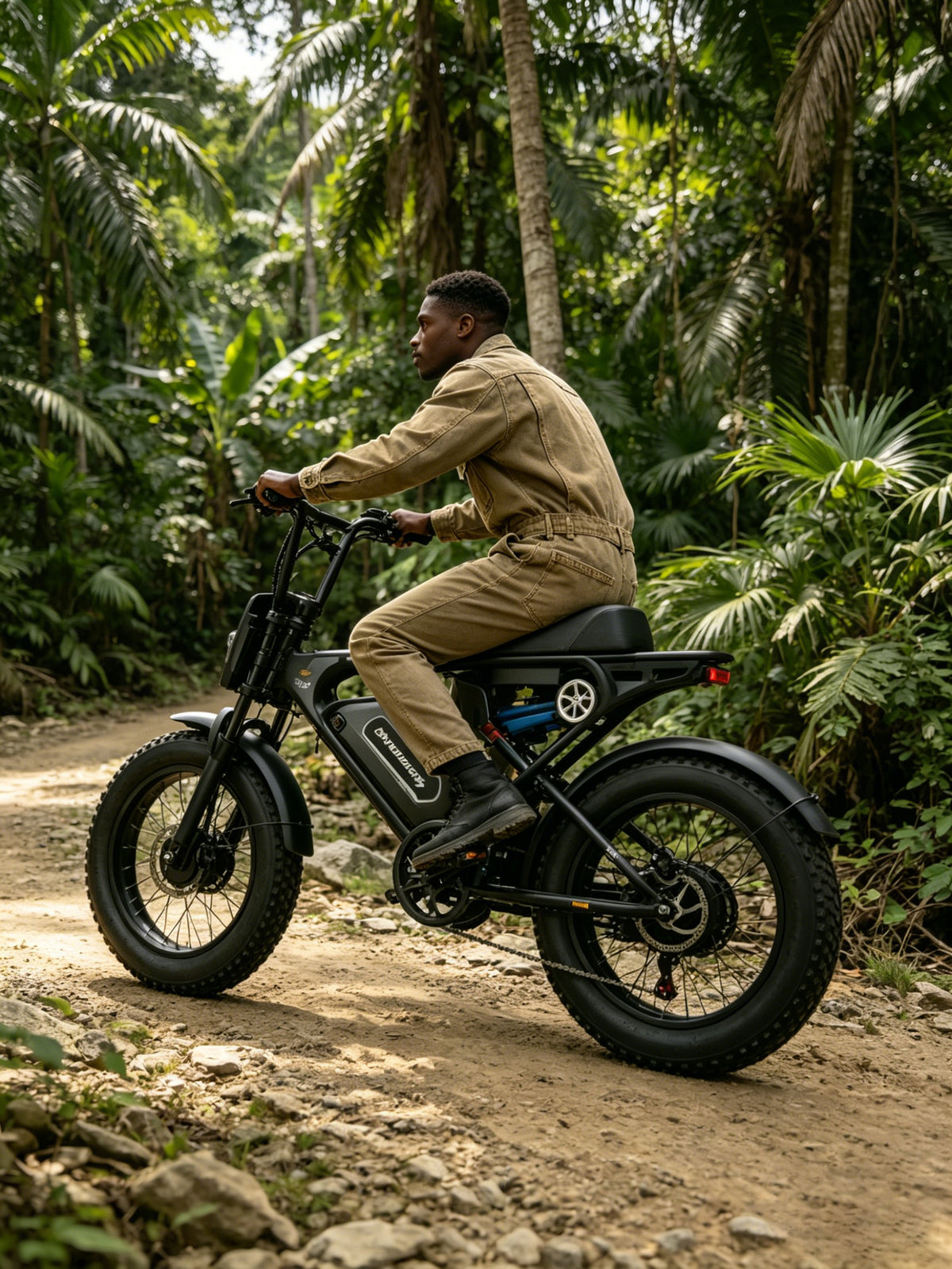 Rider with an electric bike