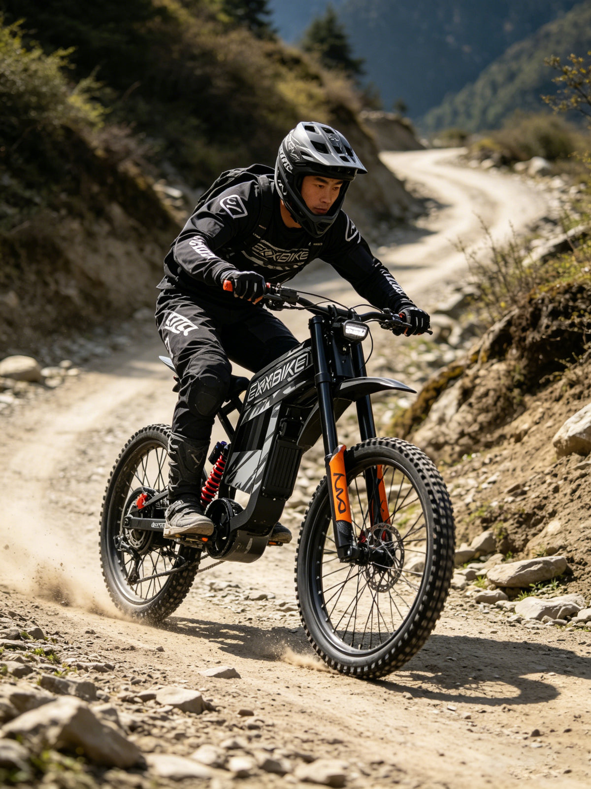 Rider with an electric bike