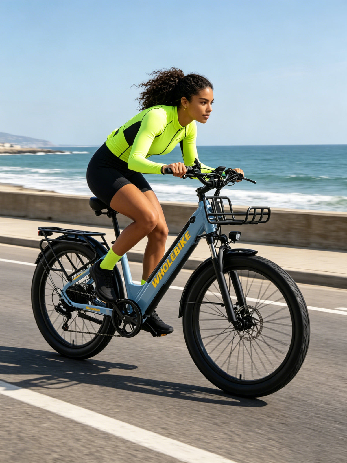 Rider with an electric bike