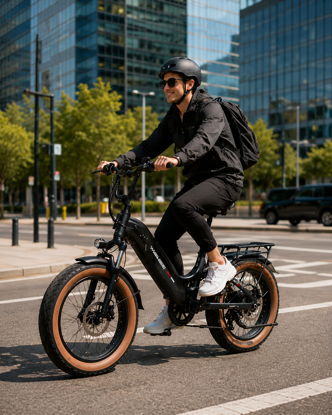 Rider with an electric bike