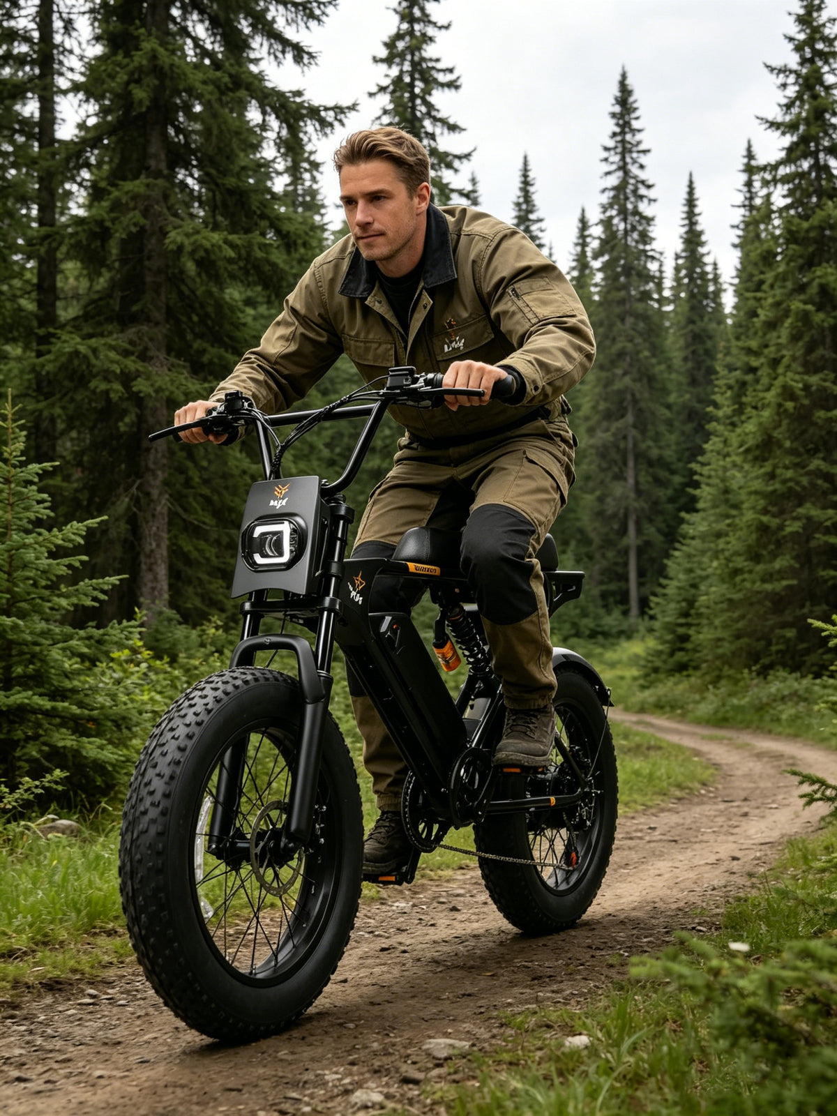 Rider with an electric bike