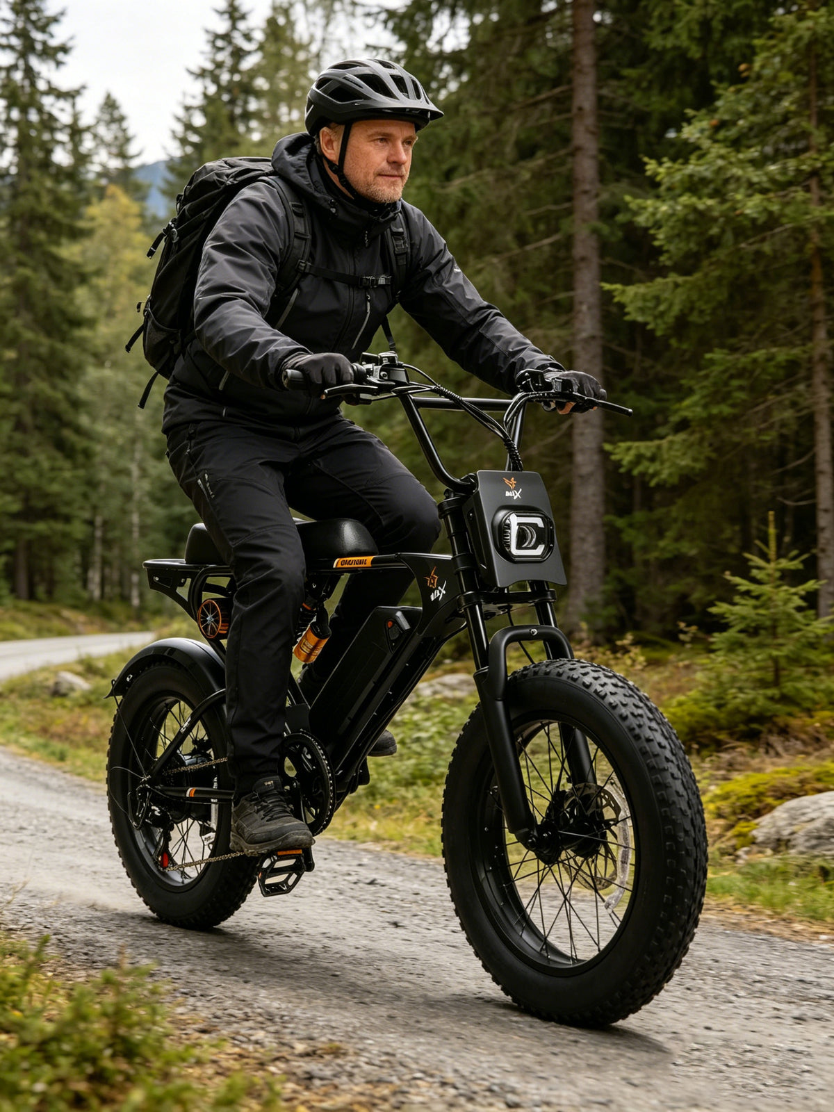 Rider with an electric bike