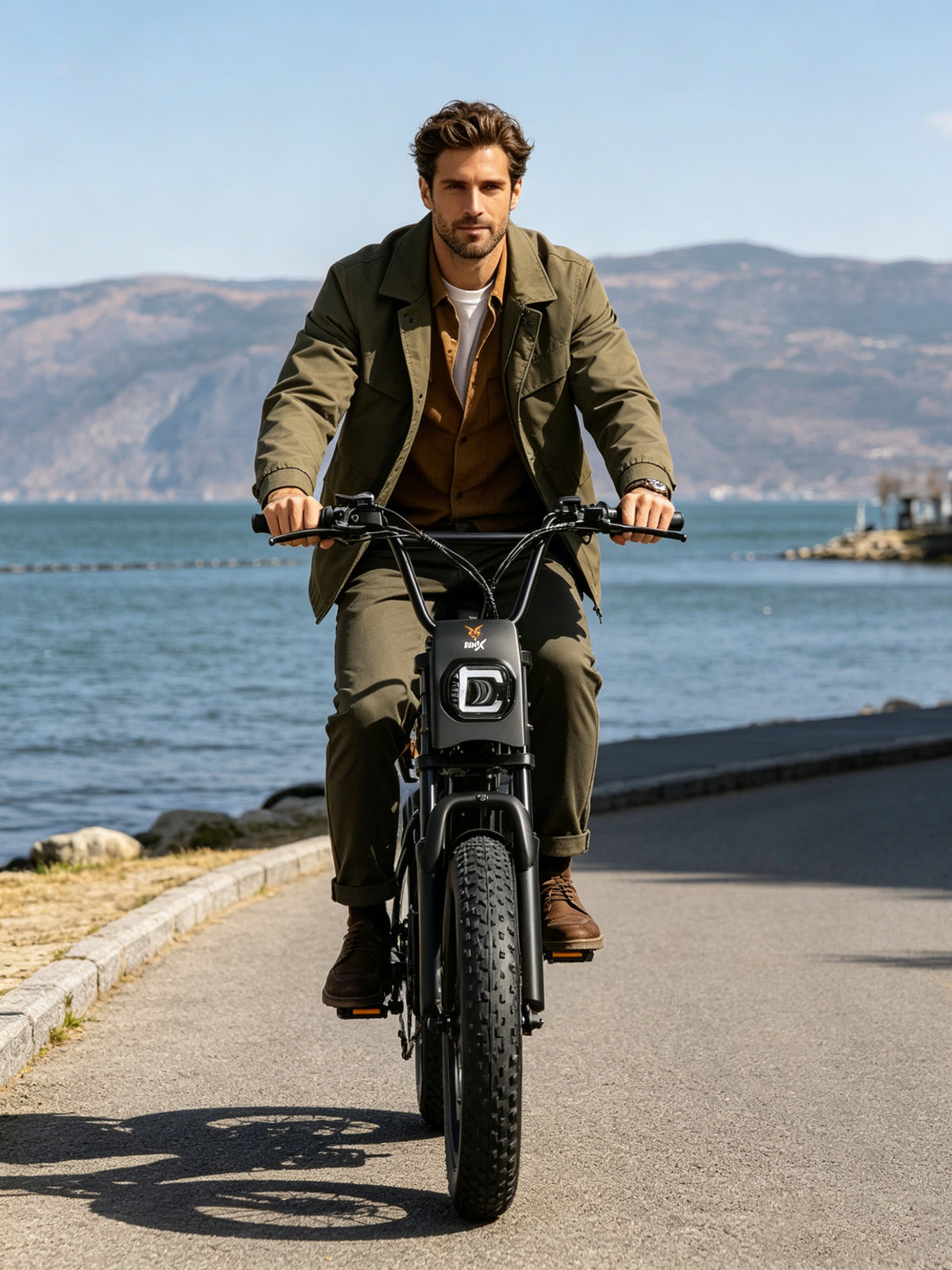 Rider with an electric bike