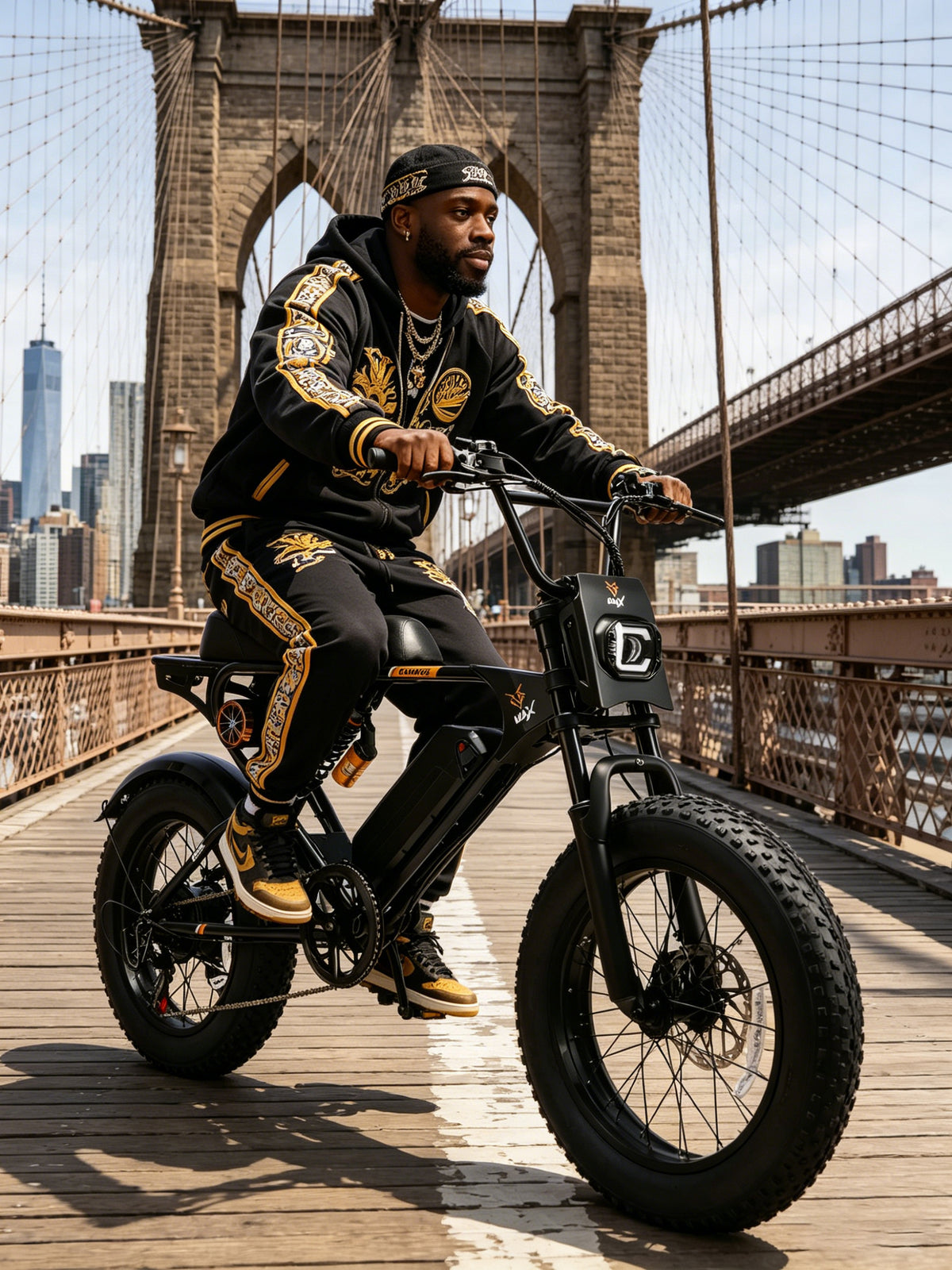 Rider with an electric bike