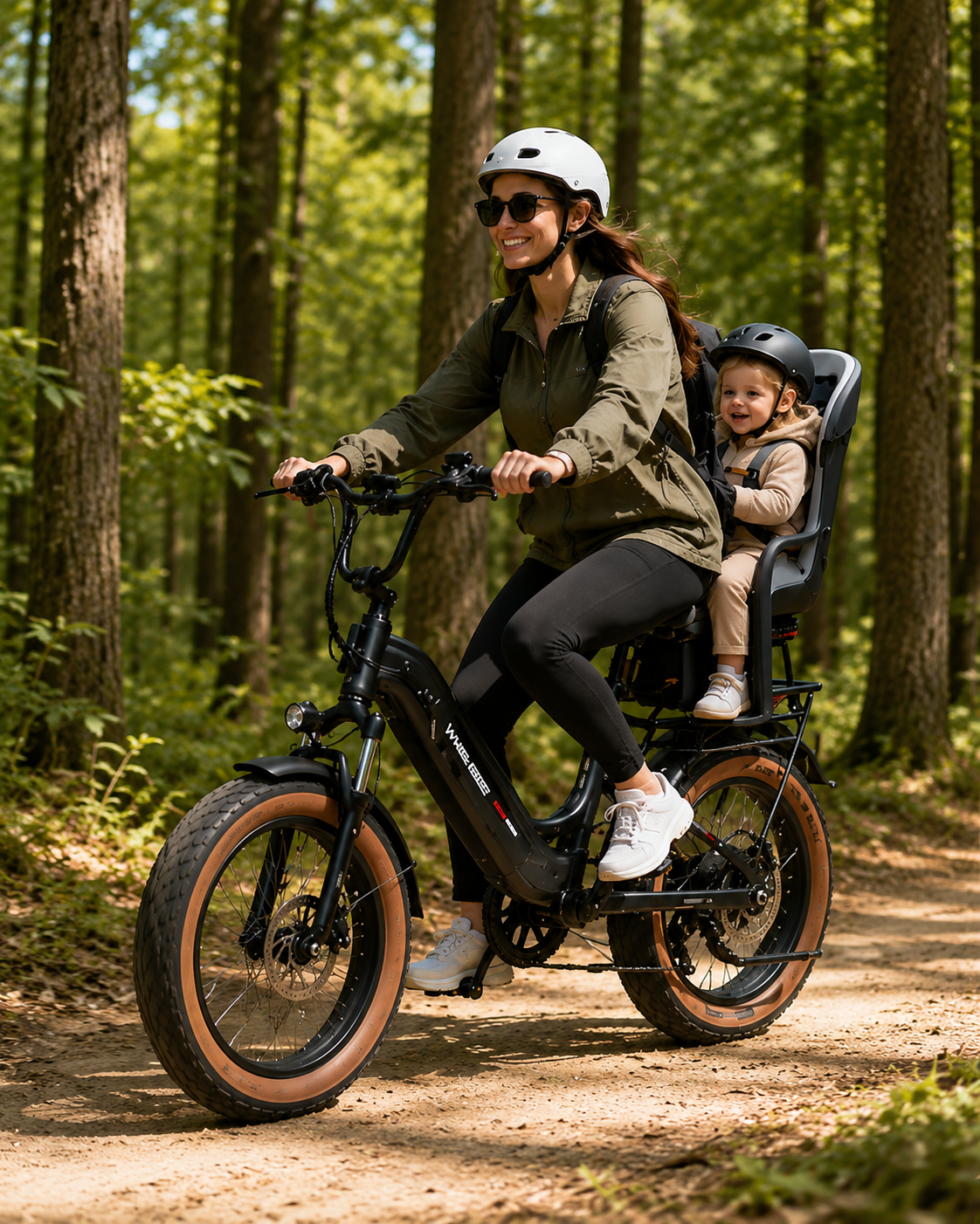 Rider with an electric bike