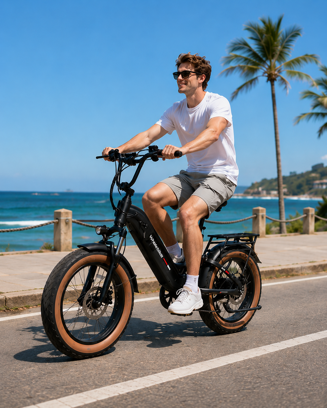 Rider with an electric bike